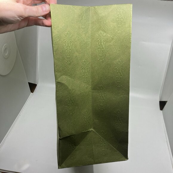 Gucci Green Paper Shopping Bag L With Handles 18.75 x 14 x 6.5 Damask - Picture 3 of 13